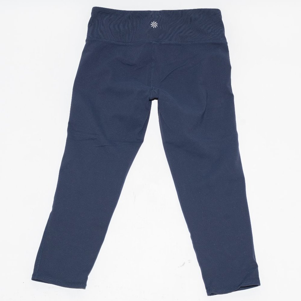 Athleta Women's Cropped Yoga Navy Blue Leggings #54023 Sz S